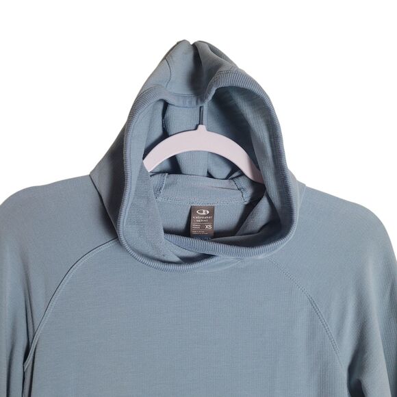 Icebreaker Cool-Lite Mira Pullover Hoodie Women's XS Blue Outdoor Hiking READ - Picture 3 of 12